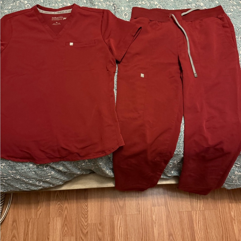Burgundy Scrub Set